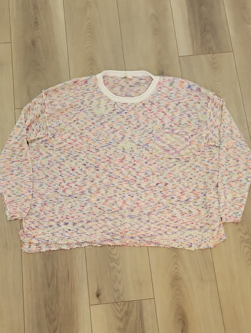 easel Multicolor Pastel Speckled Crewneck Sweater
